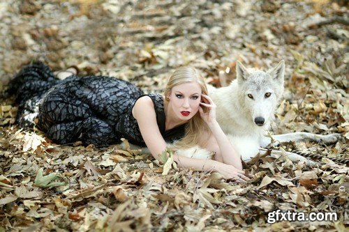 Girl with wolf