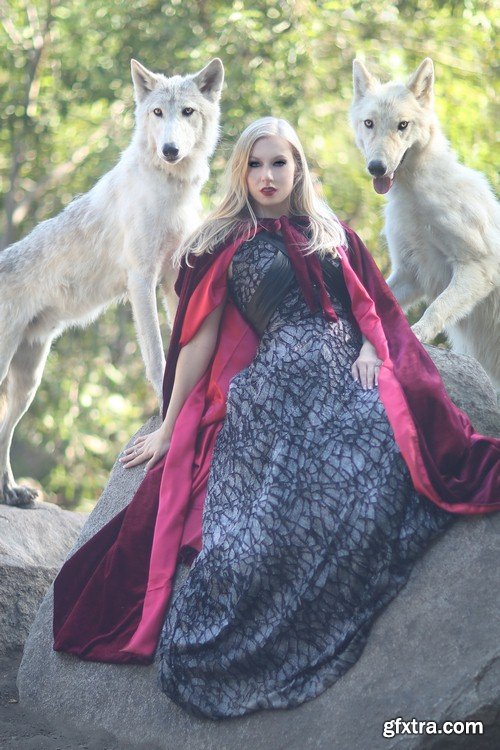 Girl with wolf