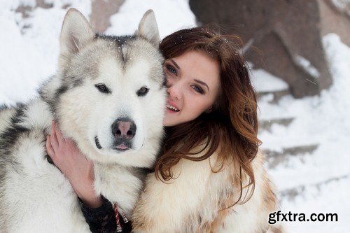 Girl with wolf