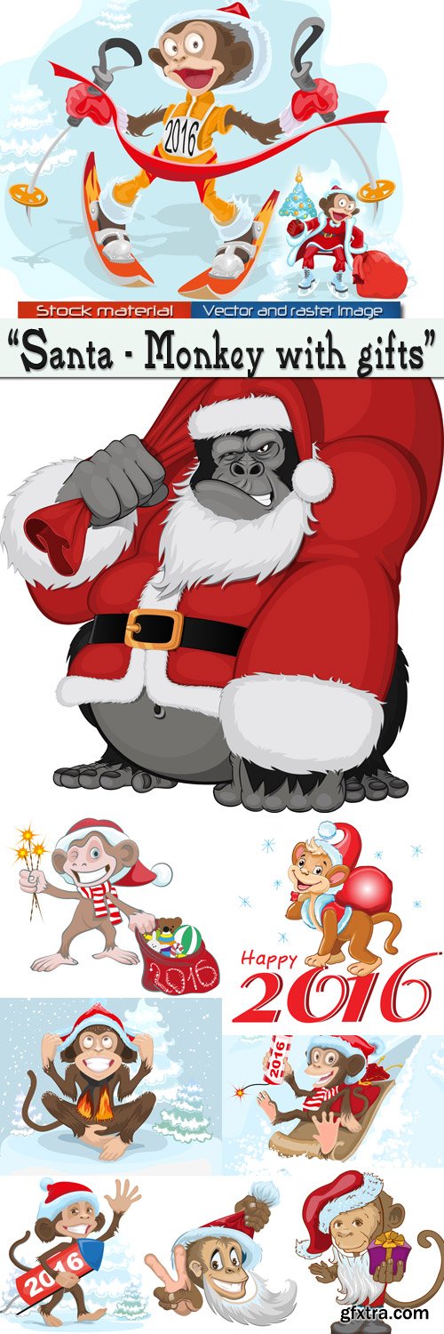 Santa - Monkey with gifts