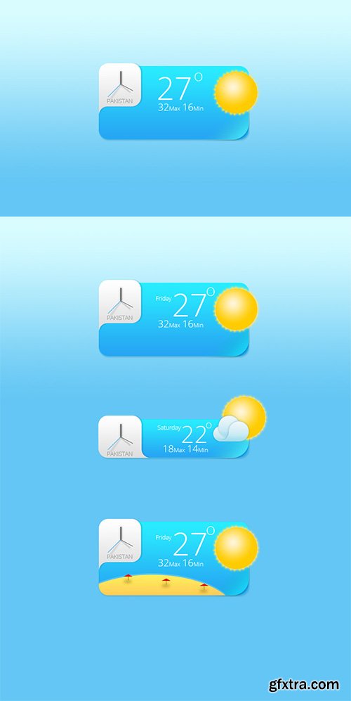 PSD Web Elements - Weather Widget