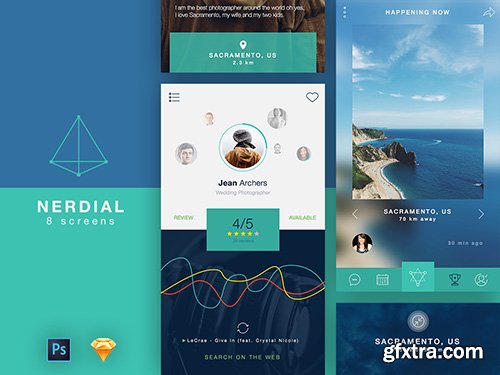 PSD And SCETCH Nerdial App UI Kit