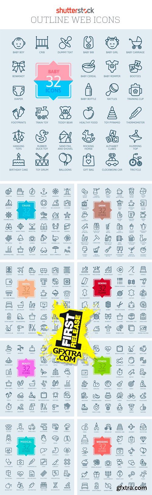 Amazing SS - Outline Web Icons, 25xEPS