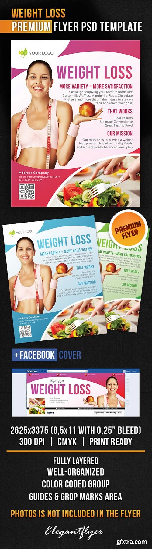 Weight Loss Flyer PSD Template + Facebook Cover