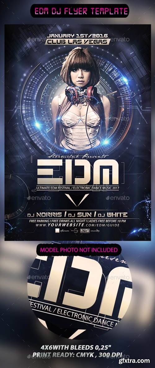 EDM DJ Flyer Template 13453336