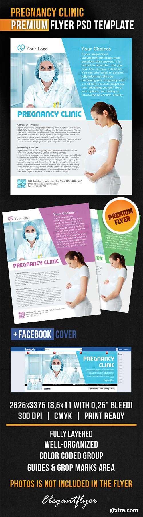 Pregnancy Clinic Flyer PSD Template + Facebook Cover