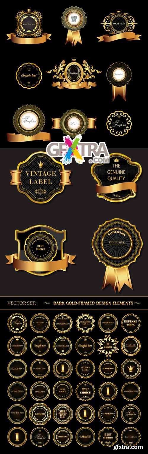 Golden Design Elements Vector 2