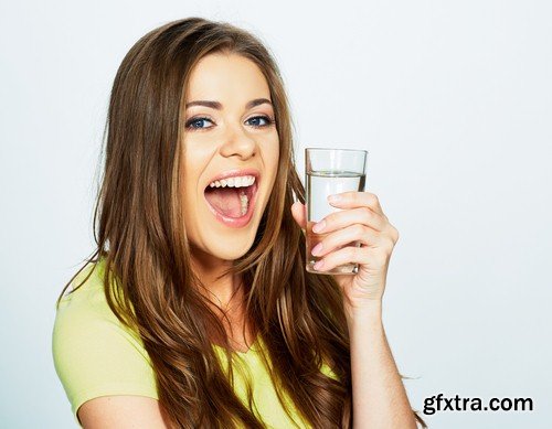 Girl with a glass of water