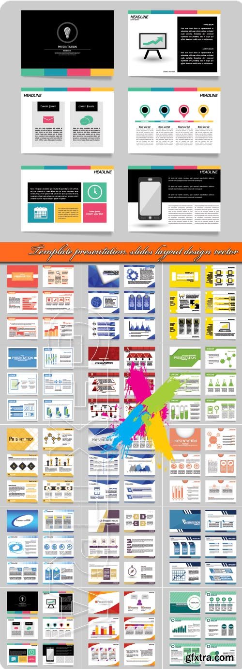 Template presentation slides layout design vector