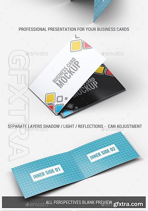 GraphicRiver - Folded Business Card Mock-Up 12933096