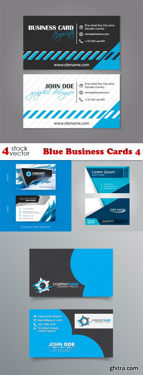 Vectors - Blue Business Cards 4