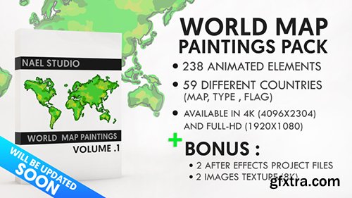Videohive World Map Paintings Pack 12070408