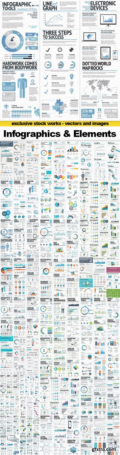 Infographics Templates & Business Elements, 30x EPS