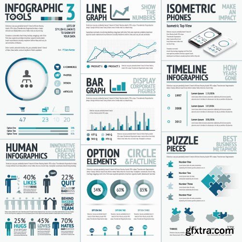 Infographics Templates & Business Elements, 30x EPS