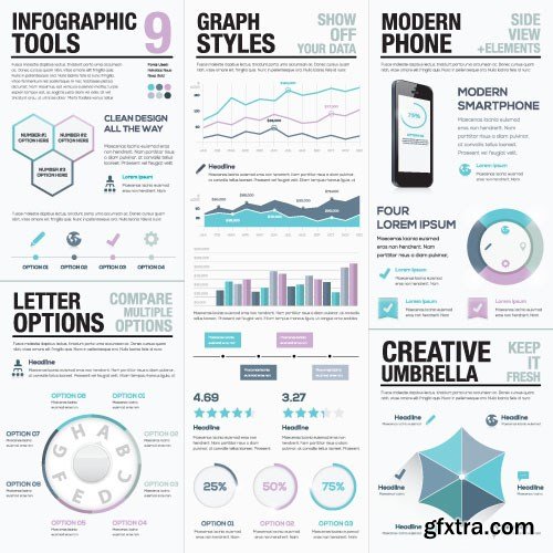 Infographics Templates & Business Elements, 30x EPS