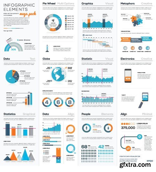 Infographics Templates & Business Elements, 30x EPS