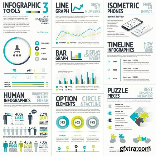 Infographics Templates & Business Elements, 30x EPS