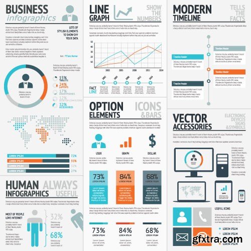 Infographics Templates & Business Elements, 30x EPS