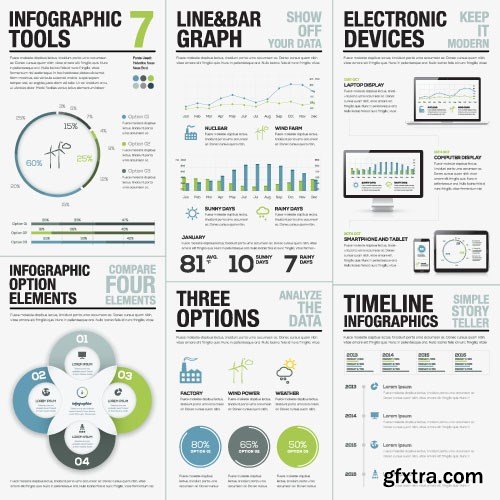 Infographics Templates & Business Elements, 30x EPS