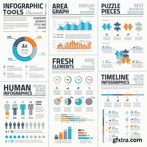 Infographics Templates & Business Elements, 30x EPS