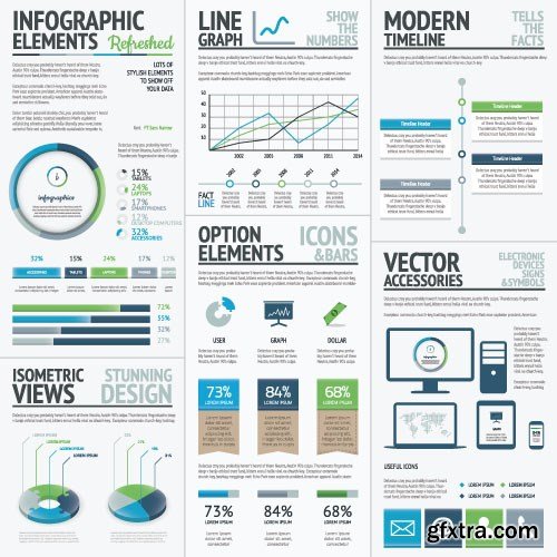 Infographics Templates & Business Elements, 30x EPS