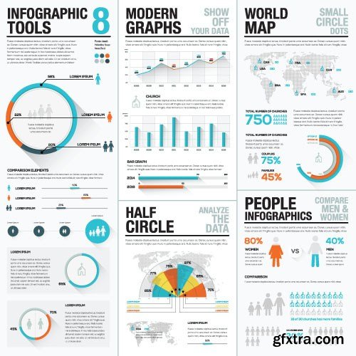 Infographics Templates & Business Elements, 30x EPS