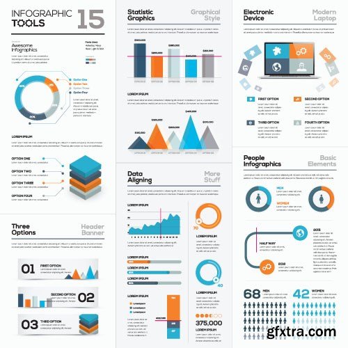 Infographics Templates & Business Elements, 30x EPS