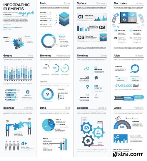 Infographics Templates & Business Elements, 30x EPS