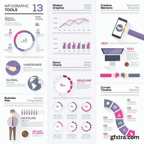 Infographics Templates & Business Elements, 30x EPS