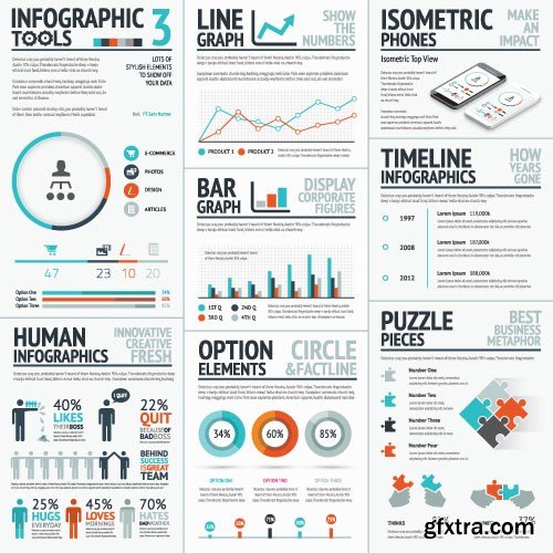 Infographics Templates & Business Elements, 30x EPS