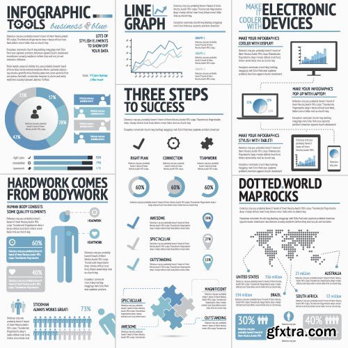 Infographics Templates & Business Elements, 30x EPS