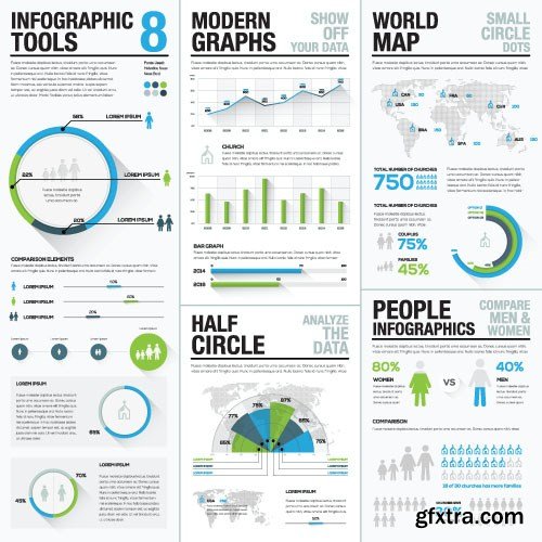 Infographics Templates & Business Elements, 30x EPS