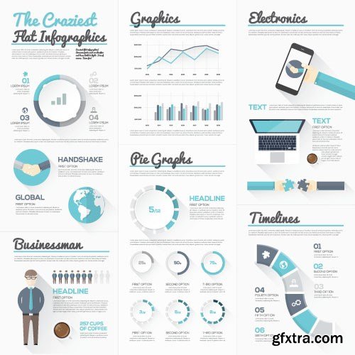 Infographics Templates & Business Elements, 30x EPS