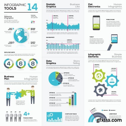 Infographics Templates & Business Elements, 30x EPS