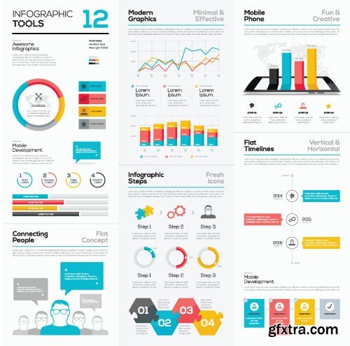 Infographics Templates & Business Elements, 30x EPS