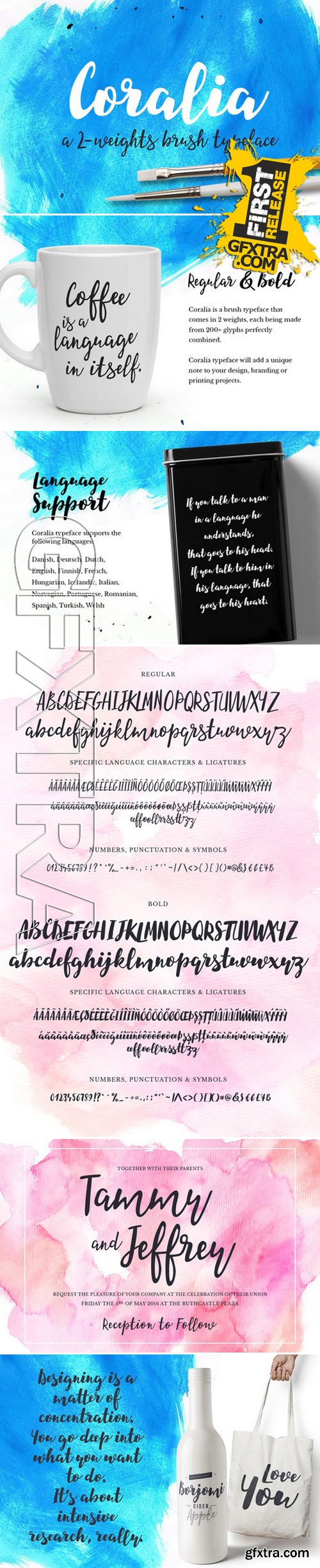 CM - Coralia - a 2-weights brush typeface 420829