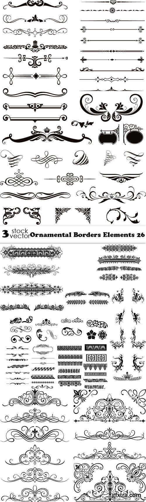 Vectors - Ornamental Borders Elements 26