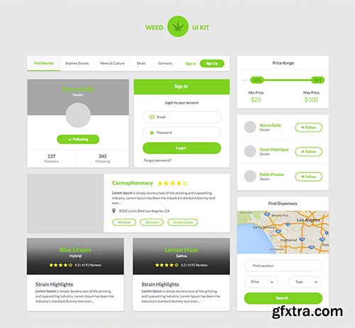 SCETCH Web Design - Weed UI Kit - 2015