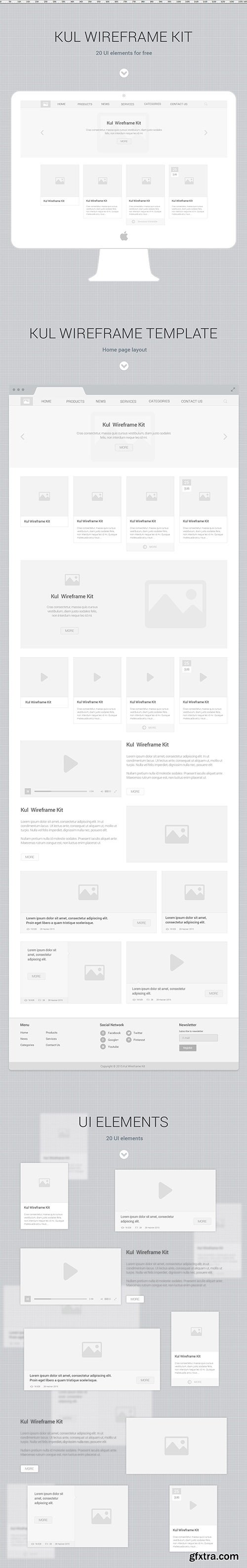 PSD Web Design - Kul Wireframe UI Kit 2015