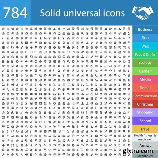 784 Solid Universal Icons