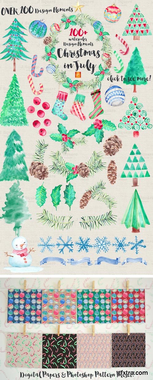 CM 327084 - Christmas-in-July Watercolor Bundle