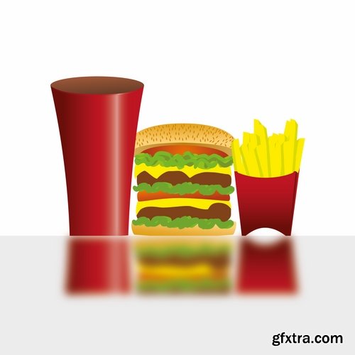 Collection of vector illustration picture different food meal dish menu 2-25 EPS