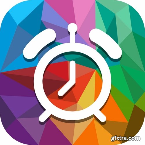 Collection of vector image alarm clock clock time clock face 25 EPS