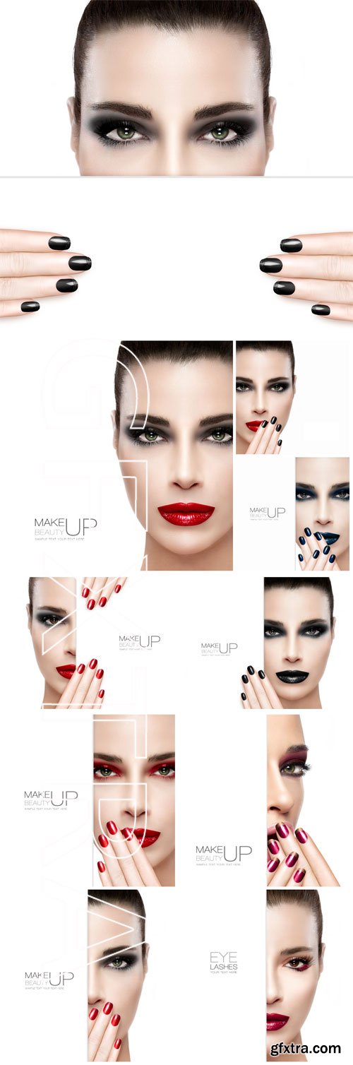 Fashion make-up, woman - Stock photo