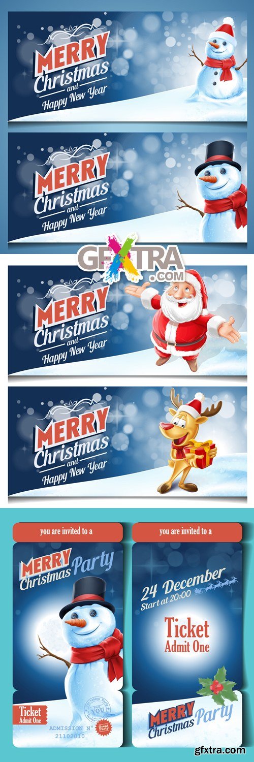 Christmas Party Banners Vector