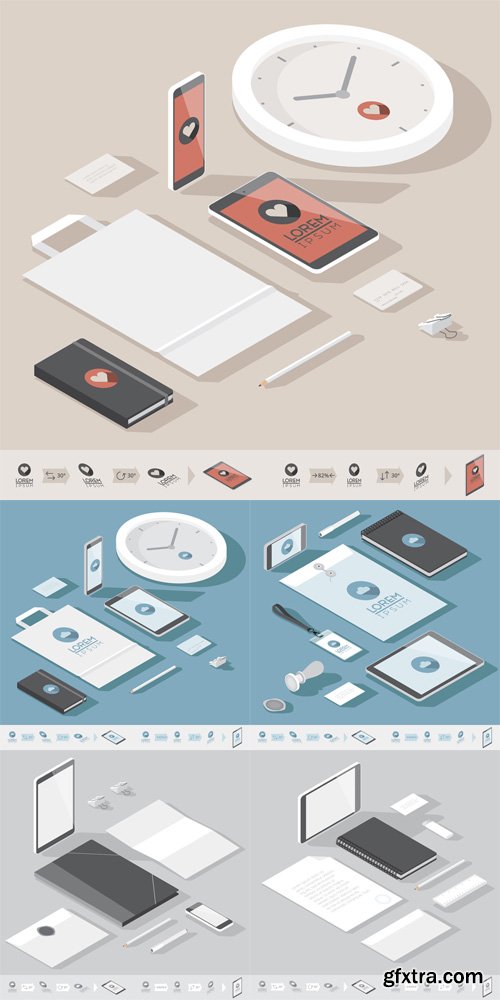 Vector Isometric Branding Mockups