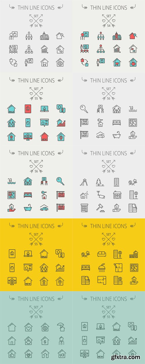 Thin Line Icons Collection