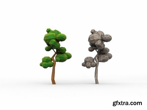 CM - 10 Low Poly Cartoon Tree 356235