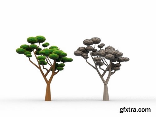 CM - 10 Low Poly Cartoon Tree 356235