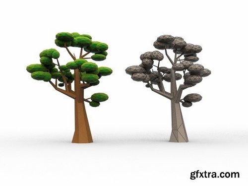 CM - 10 Low Poly Cartoon Tree 356235